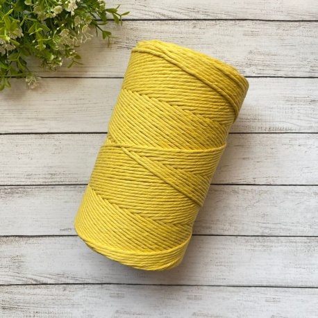 Polycotton Peinado Amarillo 3mm.